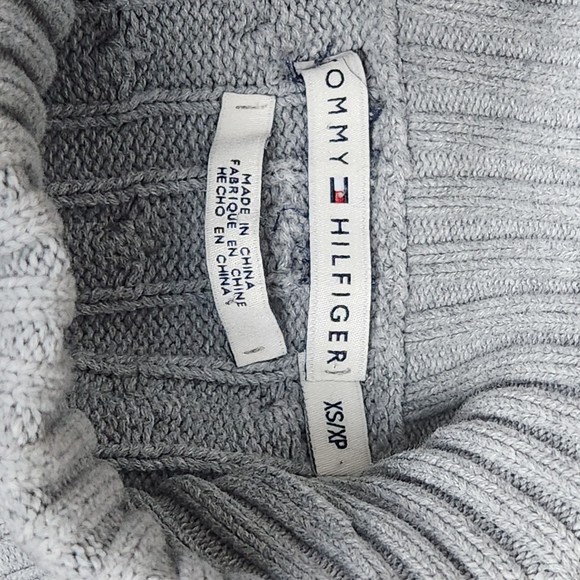Tommy Hilfiger Grey Cable Knit Turtleneck Sweater XS - Picture 3 of 4